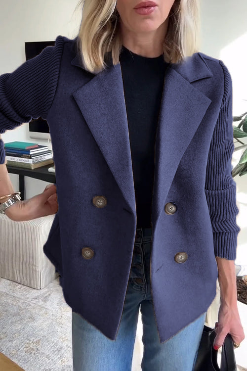 Ameliaâ„¢ | Chic Blazer with Knitted Sleeves