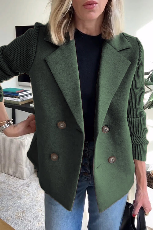 Ameliaâ„¢ | Chic Blazer with Knitted Sleeves