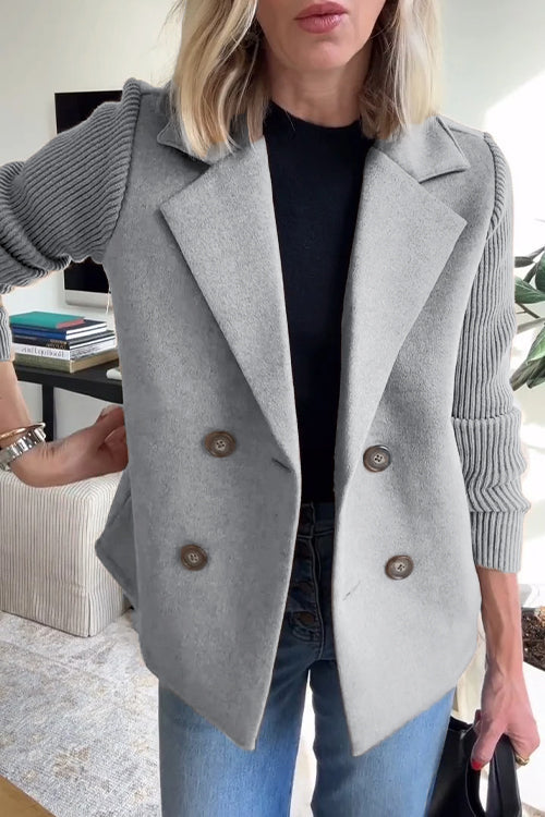 Ameliaâ„¢ | Chic Blazer with Knitted Sleeves