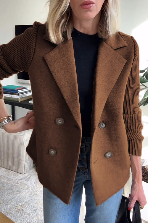 Ameliaâ„¢ | Chic Blazer with Knitted Sleeves
