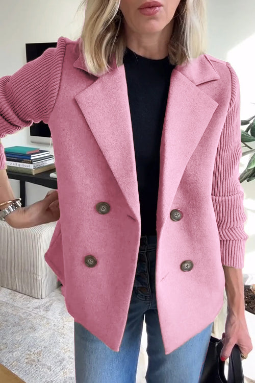 Ameliaâ„¢ | Chic Blazer with Knitted Sleeves