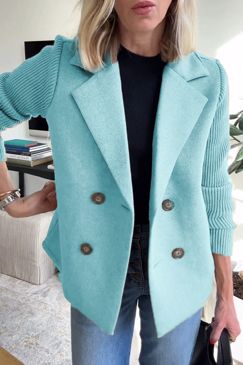 Ameliaâ„¢ | Chic Blazer with Knitted Sleeves