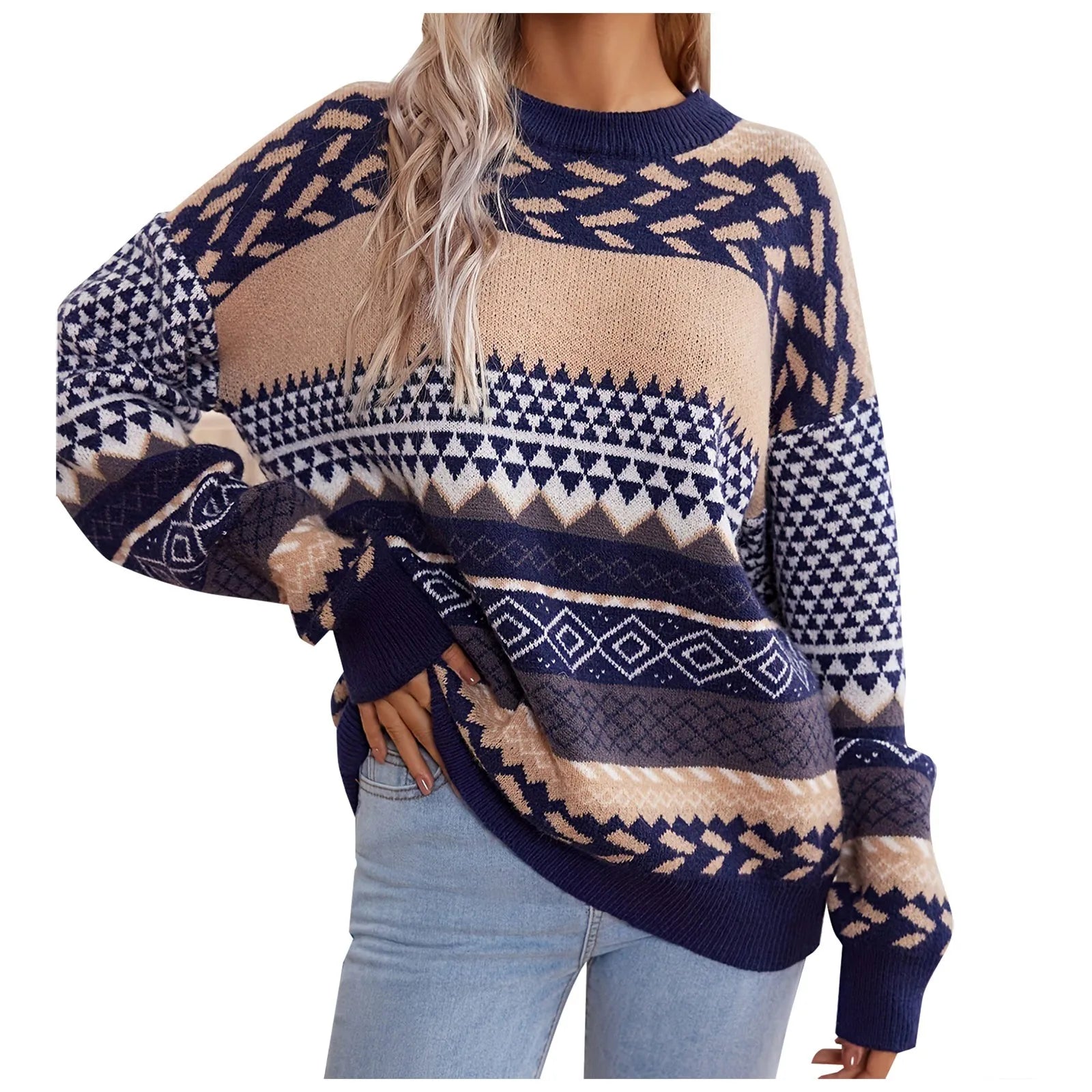 Hazeâ„¢ | Retro Knitted Contrast Sweater