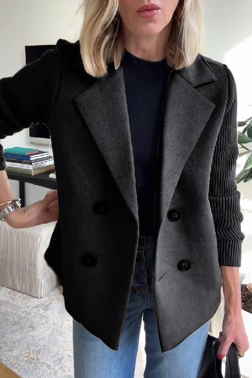 Ameliaâ„¢ | Chic Blazer with Knitted Sleeves