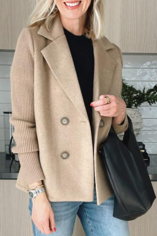 Ameliaâ„¢ | Chic Blazer with Knitted Sleeves