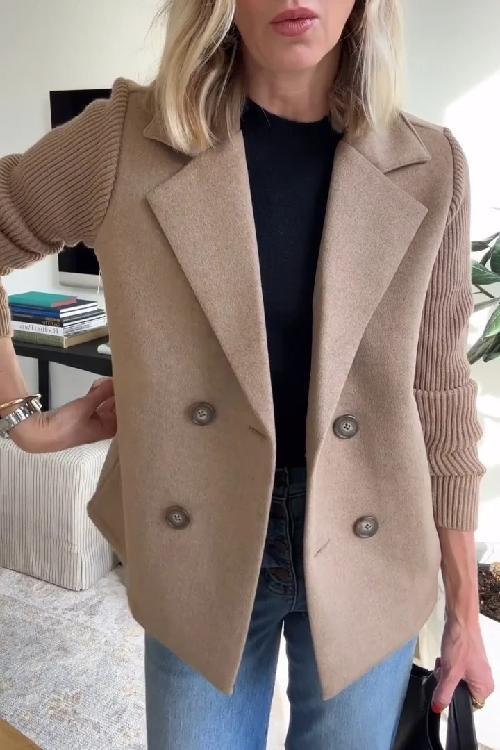 Ameliaâ„¢ | Chic Blazer with Knitted Sleeves