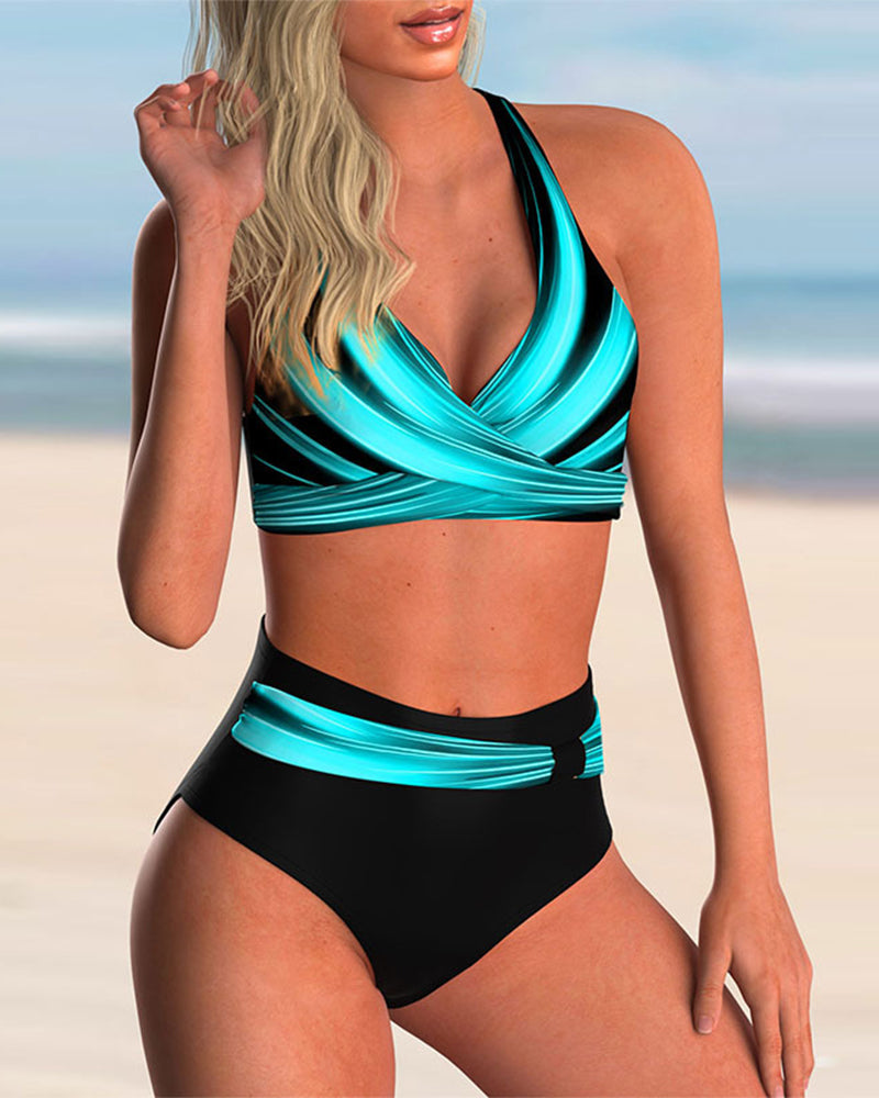 Liliana - Printed Bikini Set with Crossed Neckline