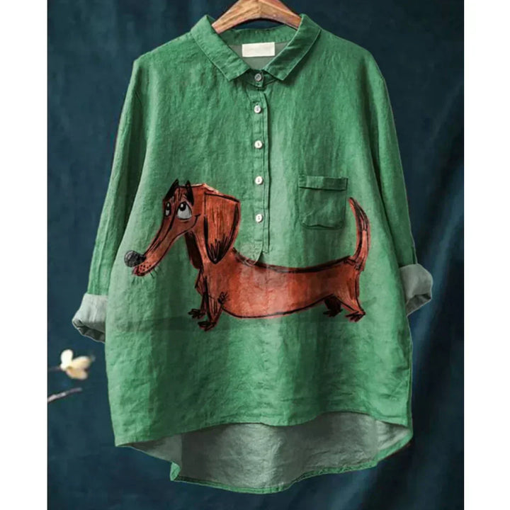 Paisley Dog Art Shirt | Artistic Long Sleeve Shirt