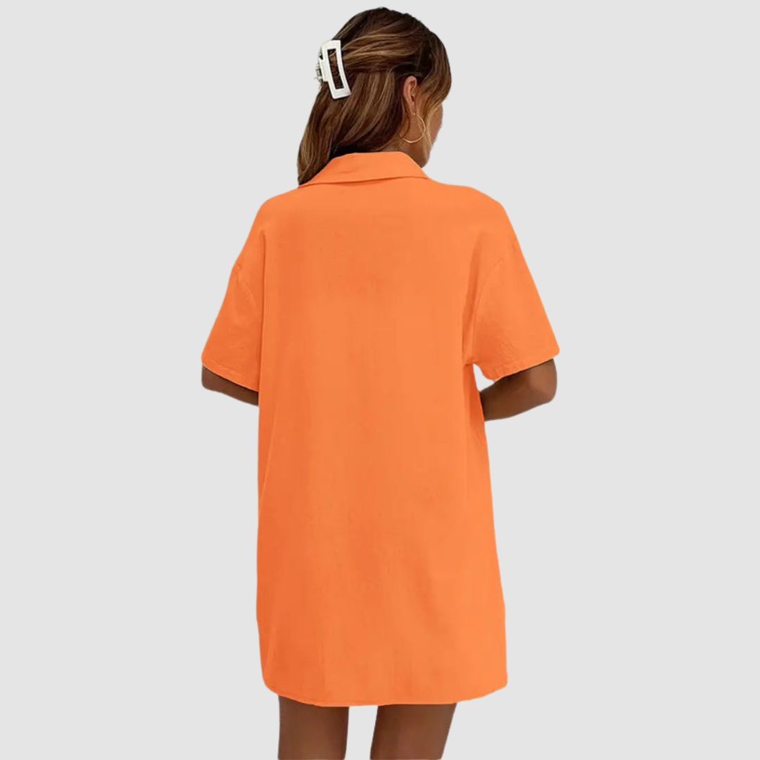 Frances™ Elegant Summer Two Piece Set | Short-Sleeve Button-Up Top and Drawstring Shorts