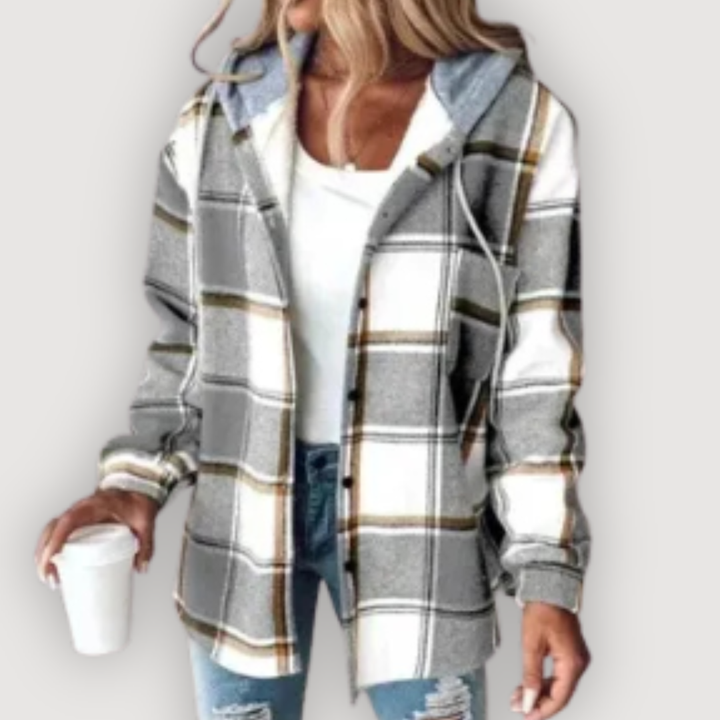 ROWAN – PLAID HOODED JACKET