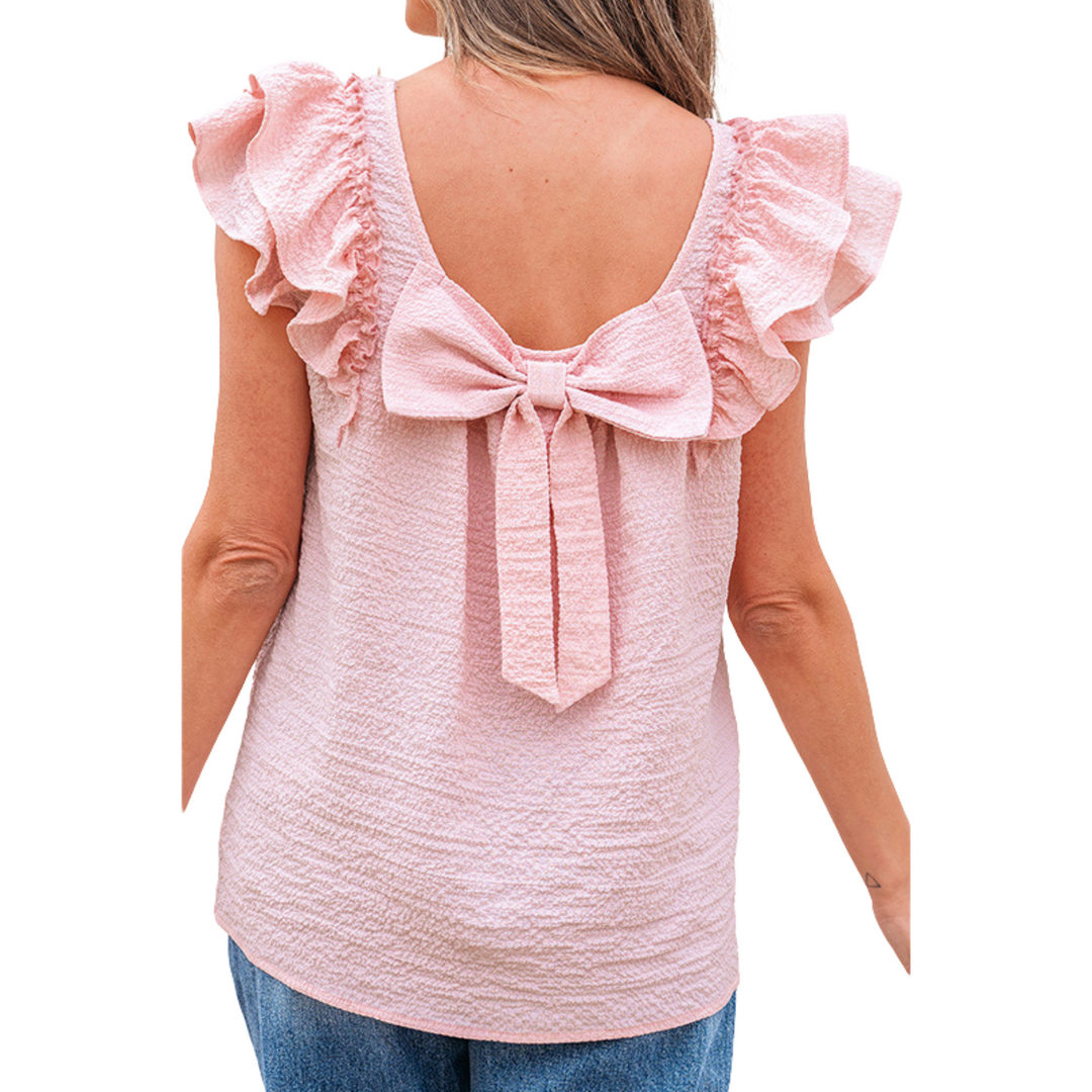 Zhavia Classy Frill Summer Soft Sleeve Top | Elegant Lightweight Summer Top