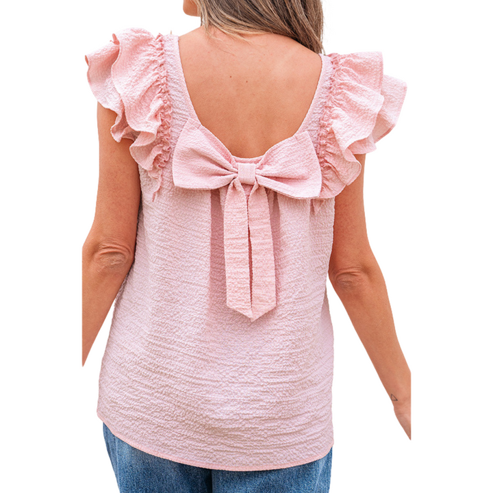 Zhavia Classy Frill Summer Soft Sleeve Top | Elegant Lightweight Summer Top