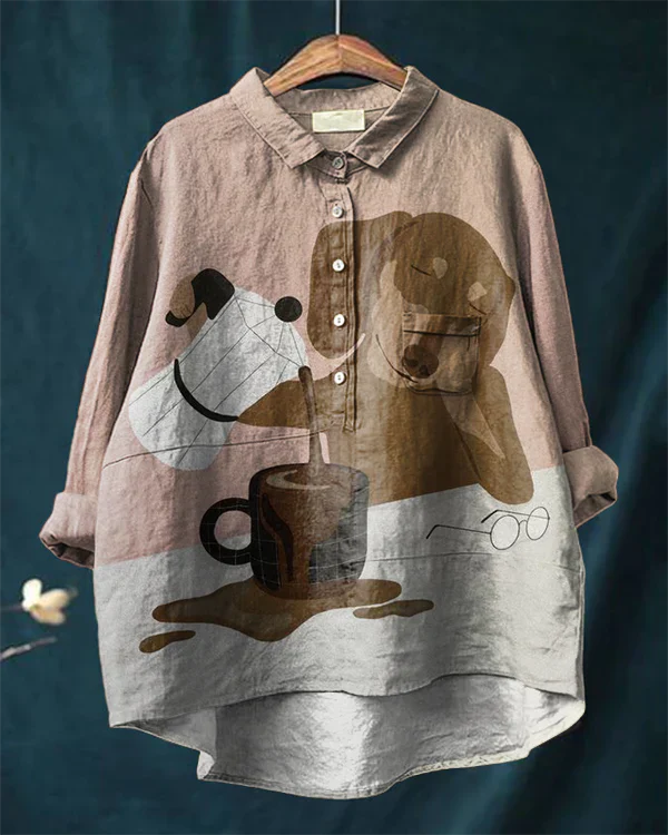 Gabriella Dog Art Shirt | Artistic Long Sleeve Shirt
