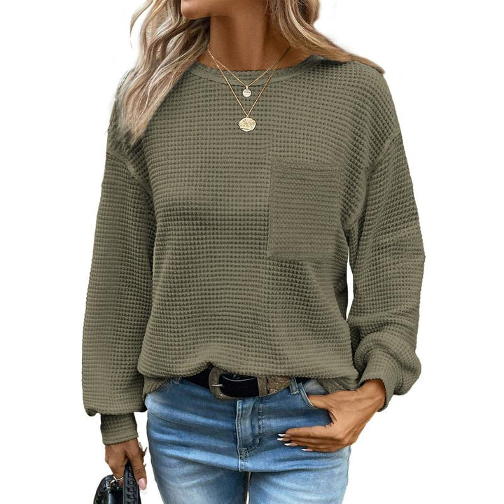 LIORA™ | Cozy Oversized Long Sleeve Crewneck Blouse