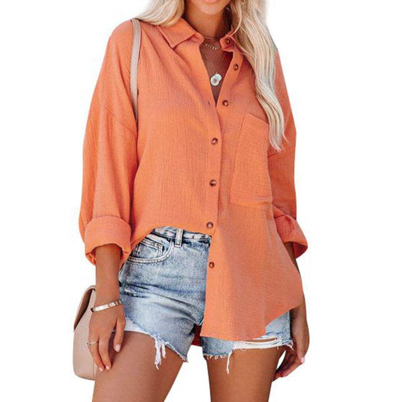 Wolly™| Women Casual Button Down Long Sleeve Blouse