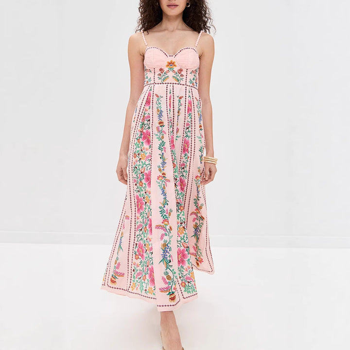 Idonna™ | Classy Sleeveless Summer Floral Cami Maxi Dress