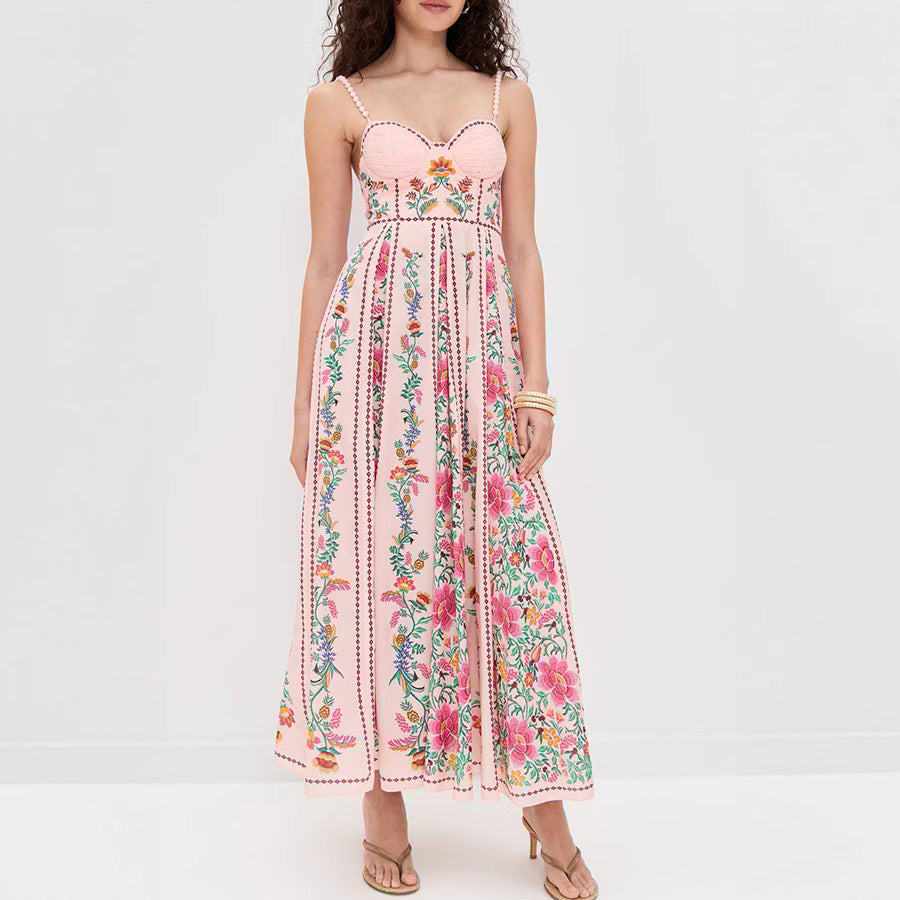 Idonna™ | Classy Sleeveless Summer Floral Cami Maxi Dress
