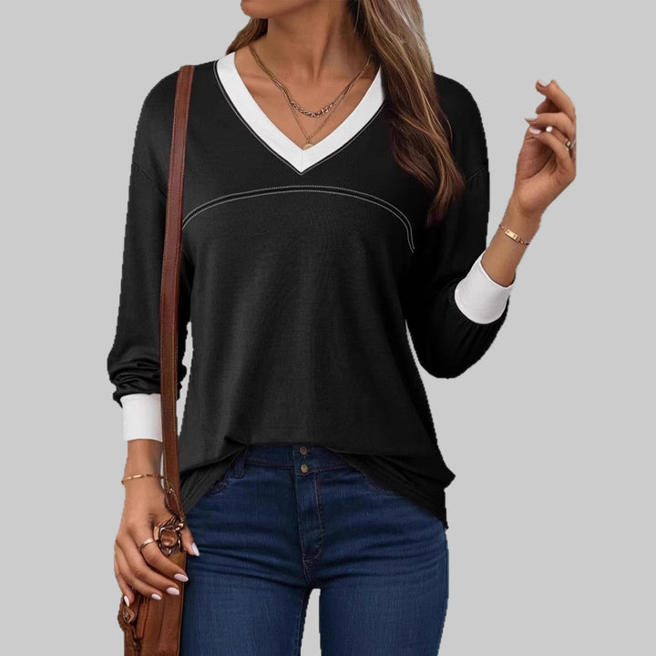 Anesha™| Women Casual Long Sleeve V-Neck Top