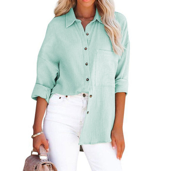 Wolly™| Women Casual Button Down Long Sleeve Blouse