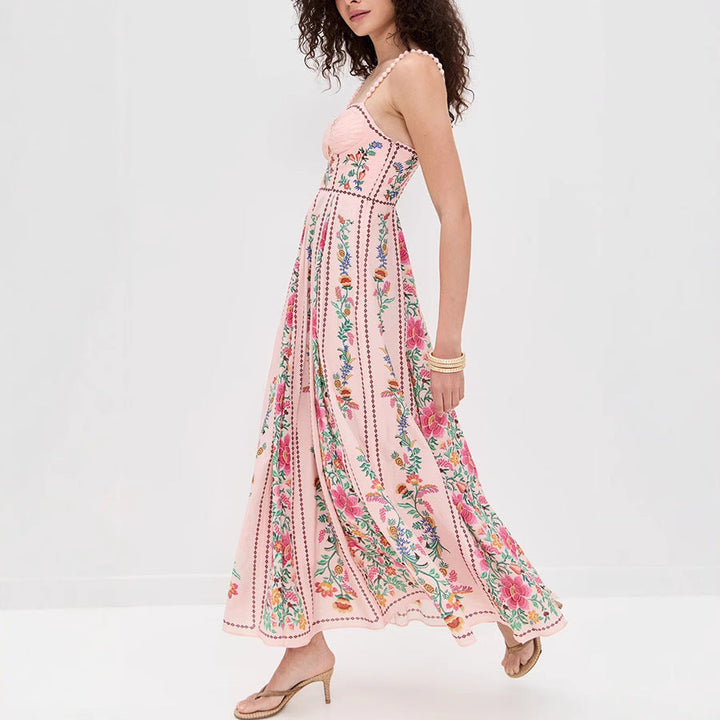 Idonna™ | Classy Sleeveless Summer Floral Cami Maxi Dress
