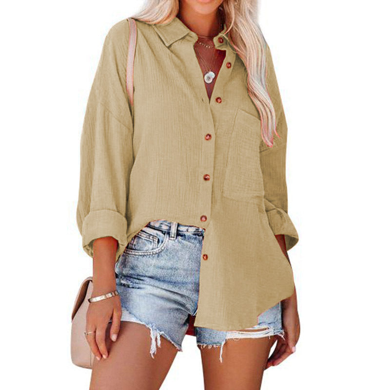 Wolly™| Women Casual Button Down Long Sleeve Blouse