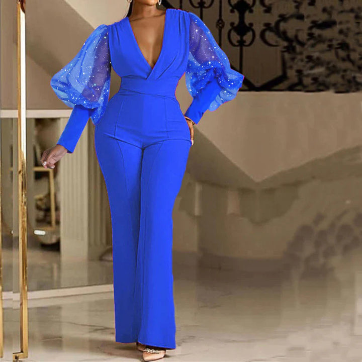 Mikaela™ Elegant Jumpsuit | Embellished Wrap-Front Jumpsuit