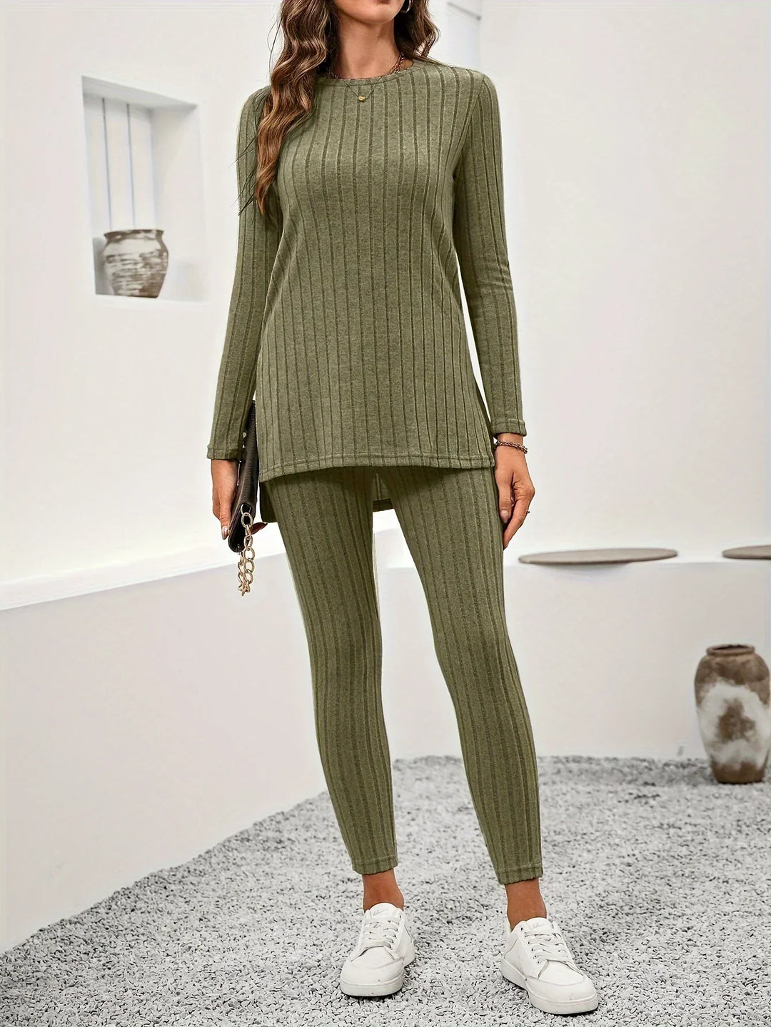 Callie | Women Ribbed Knit Lounge Set