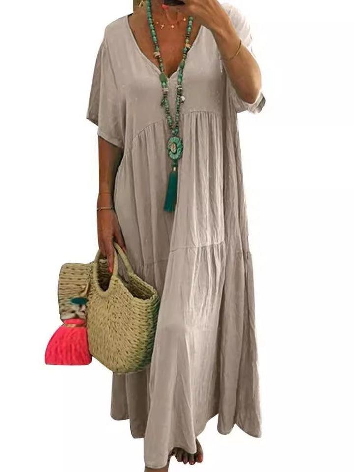 Linnea™ | Soft Ruffle V-Neck Women Maxi Dress