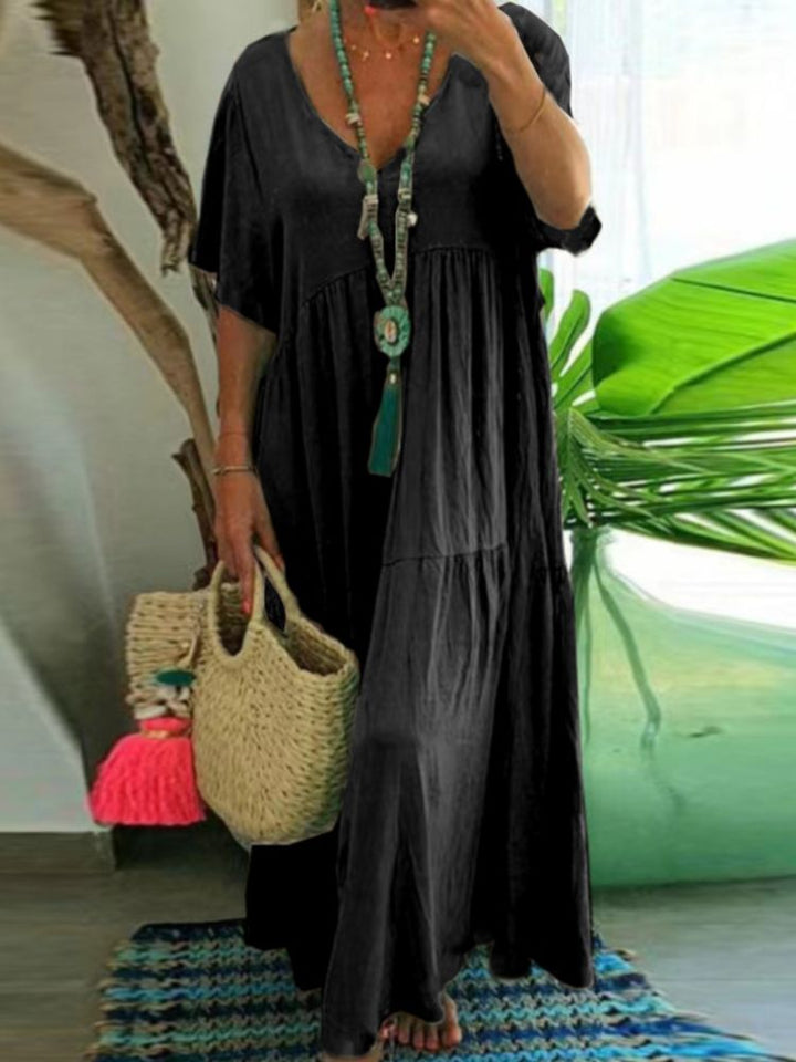 Linnea™ | Soft Ruffle V-Neck Women Maxi Dress