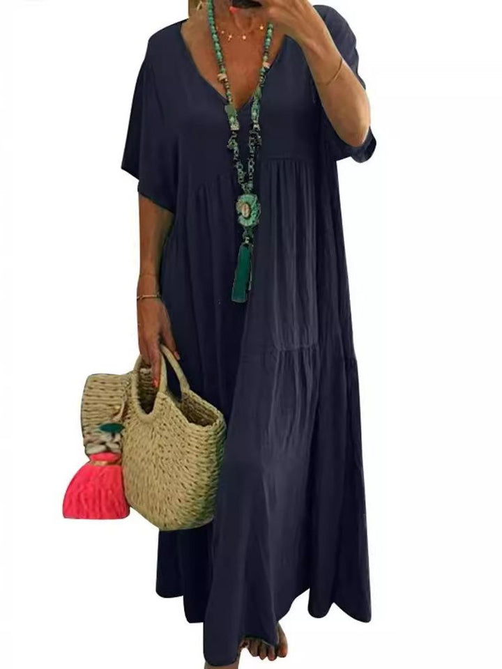 Linnea™ | Soft Ruffle V-Neck Women Maxi Dress
