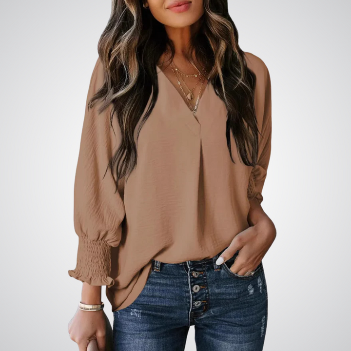 Leila™ | Women Classic V-Neck Tunic Blouse